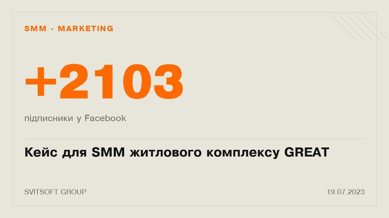 Кейс для SMM житлового комплексу GREAT