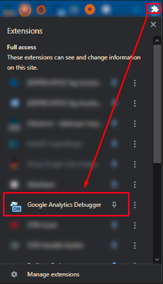 Розширення Google Analytics Debugger