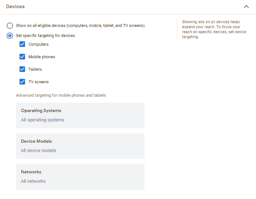 Device Targeting Screenshot