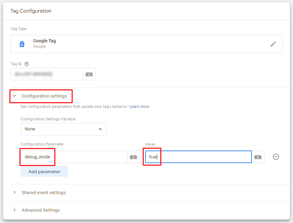 Включити параметр debug_mode в Google tag manager