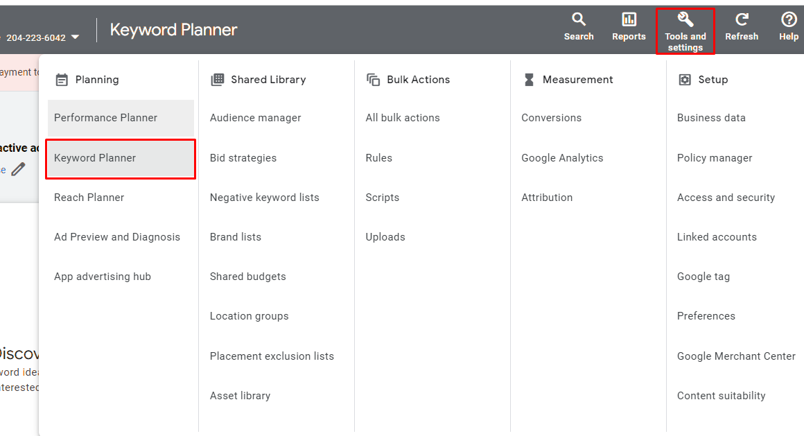 Using tools to collect the semantic core. Keyword planner in Google